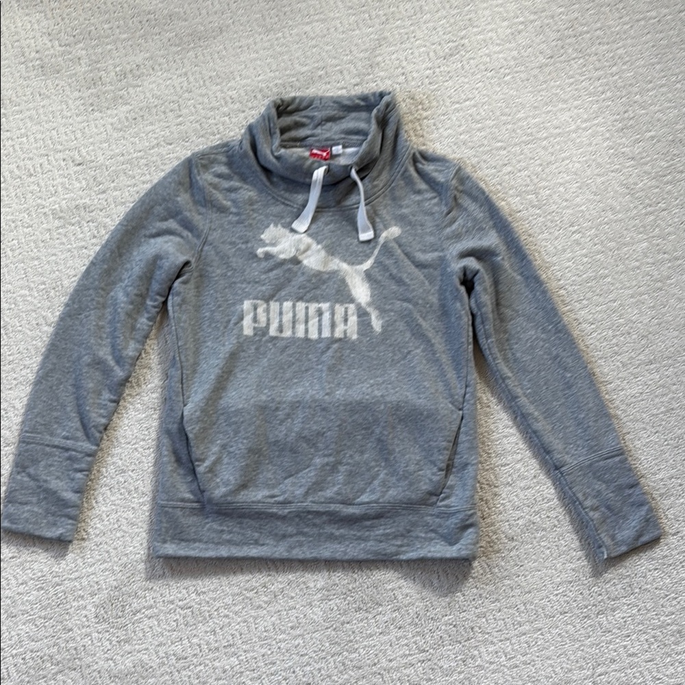 Puma Heather Gray Cowl Neck Sweatshirt